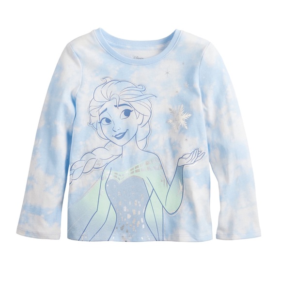 Disney’s Frozen Elsa Girl 4T Tie Dye Long Sleeve Graphic Tee from Jumping Beans - Picture 1 of 4